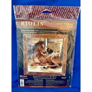 Riolis 0052 PT Cross-stitch Kit Titled "Foal and Puppy"
